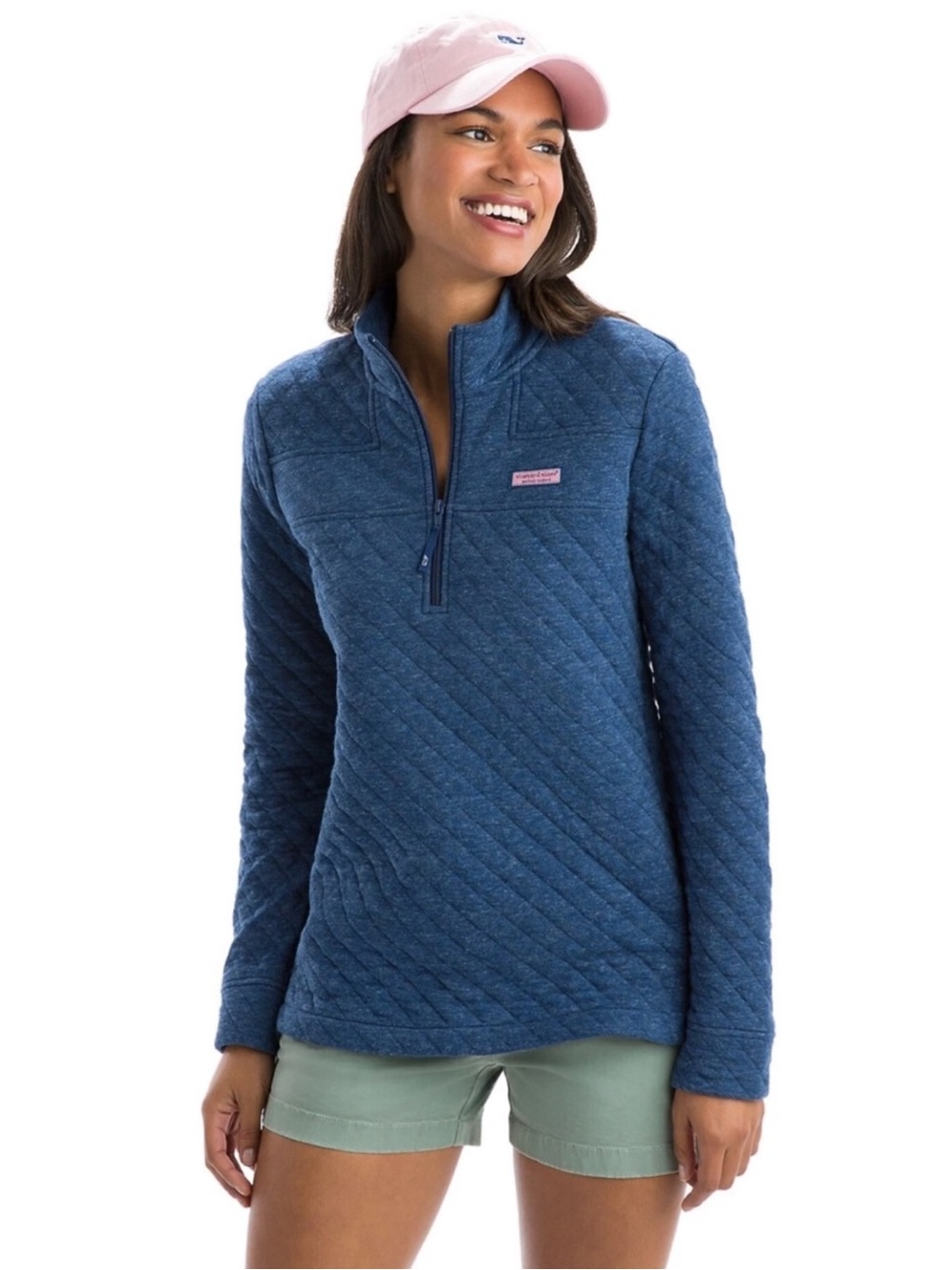 Vineyard Vines Shep Shirt Pullover 1/4 Zip Quilted Women’s Size Large